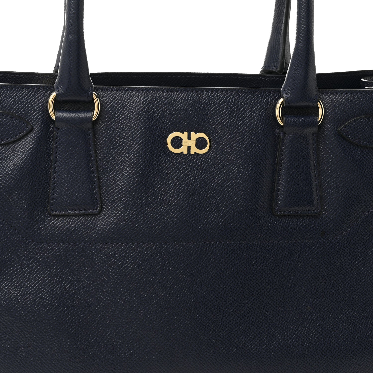 Salvatore Ferragamo Calfskin Briana Tote Navy 7 of 10
