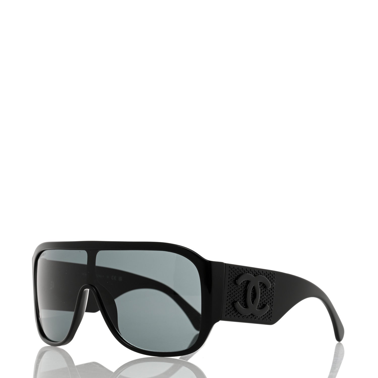 Chanel Acetate Crystal CC Shield Sunglasses 5466-B Black 1 of 8