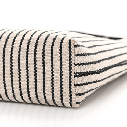 Saint Laurent Canvas Striped Toy Shopping Tote Grey Black 10 of 12