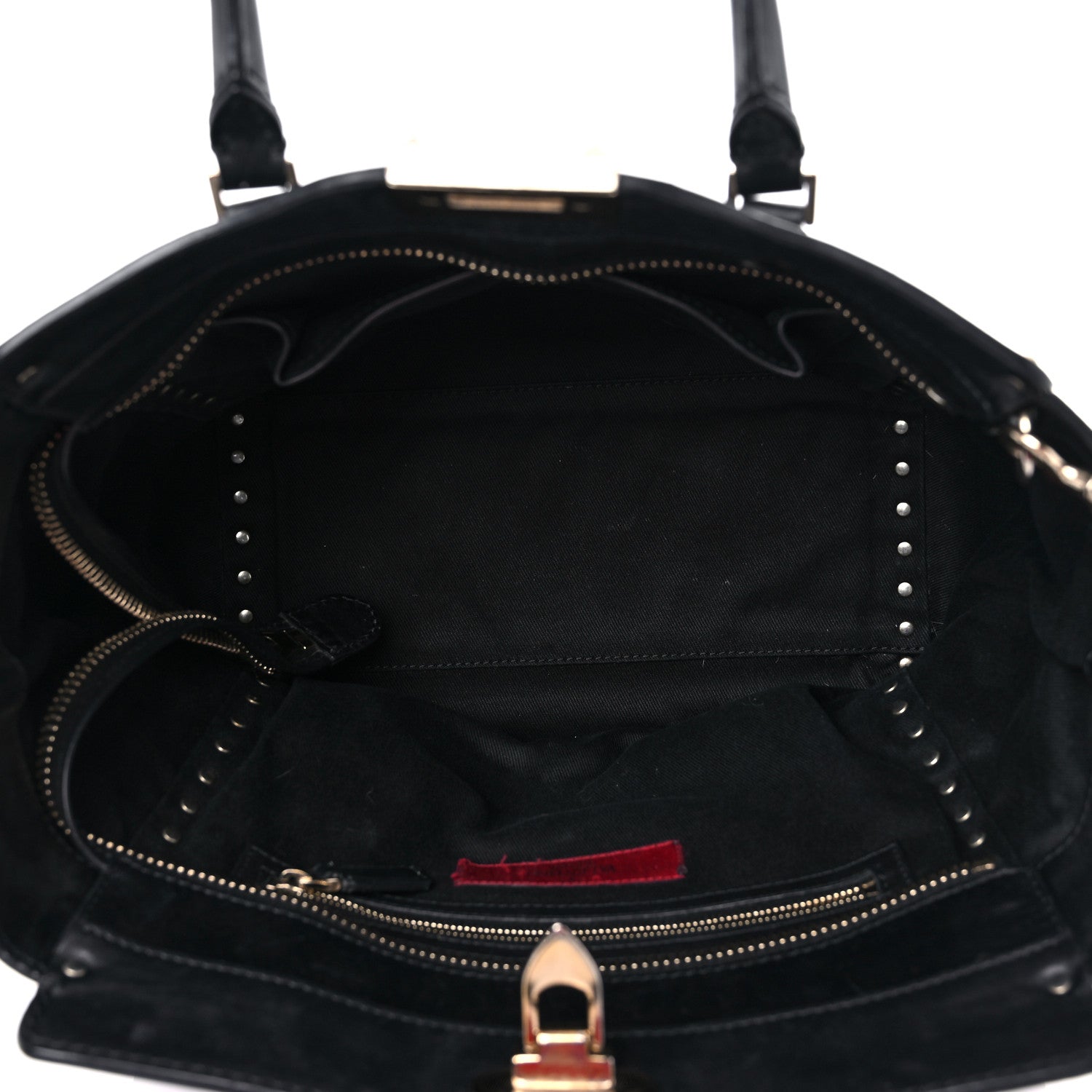 Valentino Garavani Vitello Rockstud Double Handle Tote Black 5 of 28