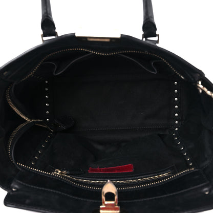 Valentino Garavani Vitello Rockstud Double Handle Tote Black 5 of 28