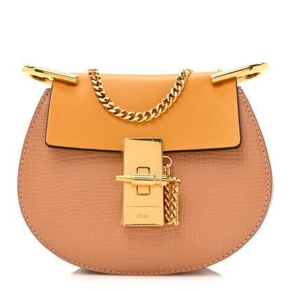 Chloe Grained Calfskin Lambskin Mini Bi-Color Drew Shoulder Bag Wet Sand Sunflower 1 of 11