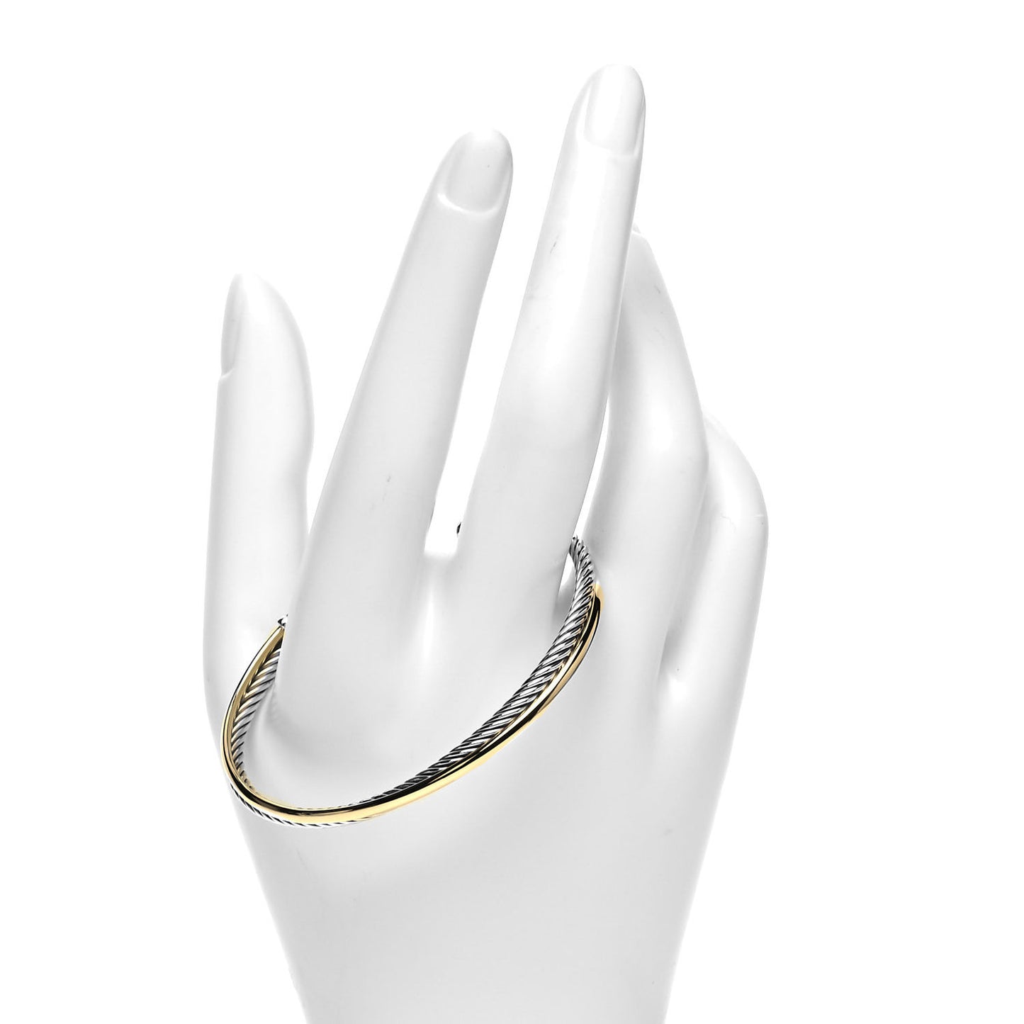 Sterling Silver 18K Yellow Gold 3mm Crossover Cuff Bracelet