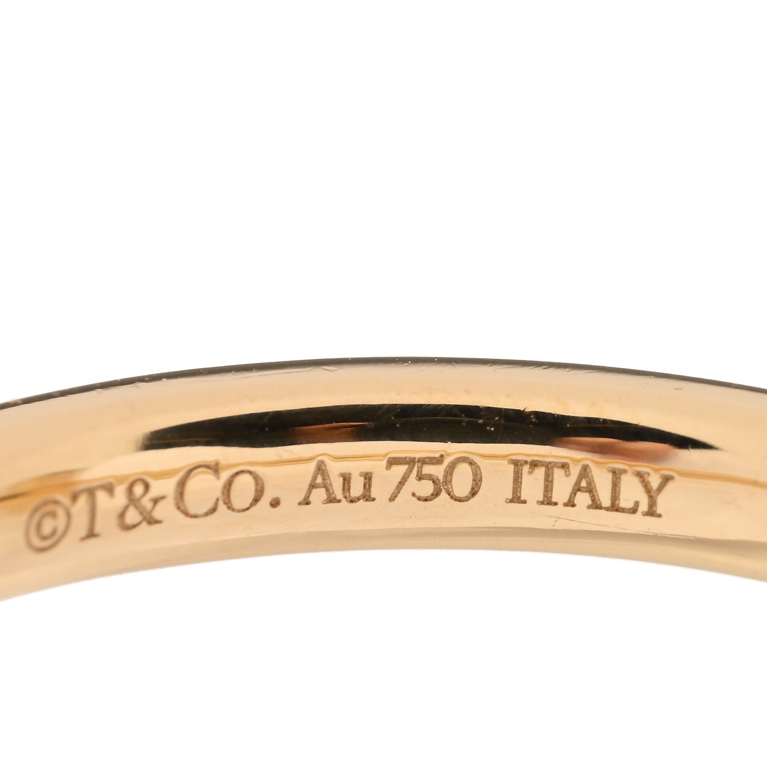 Tiffany 18K Yellow Gold Diamond 2.5mm T T1 Ring 55 7.25 4 of 5