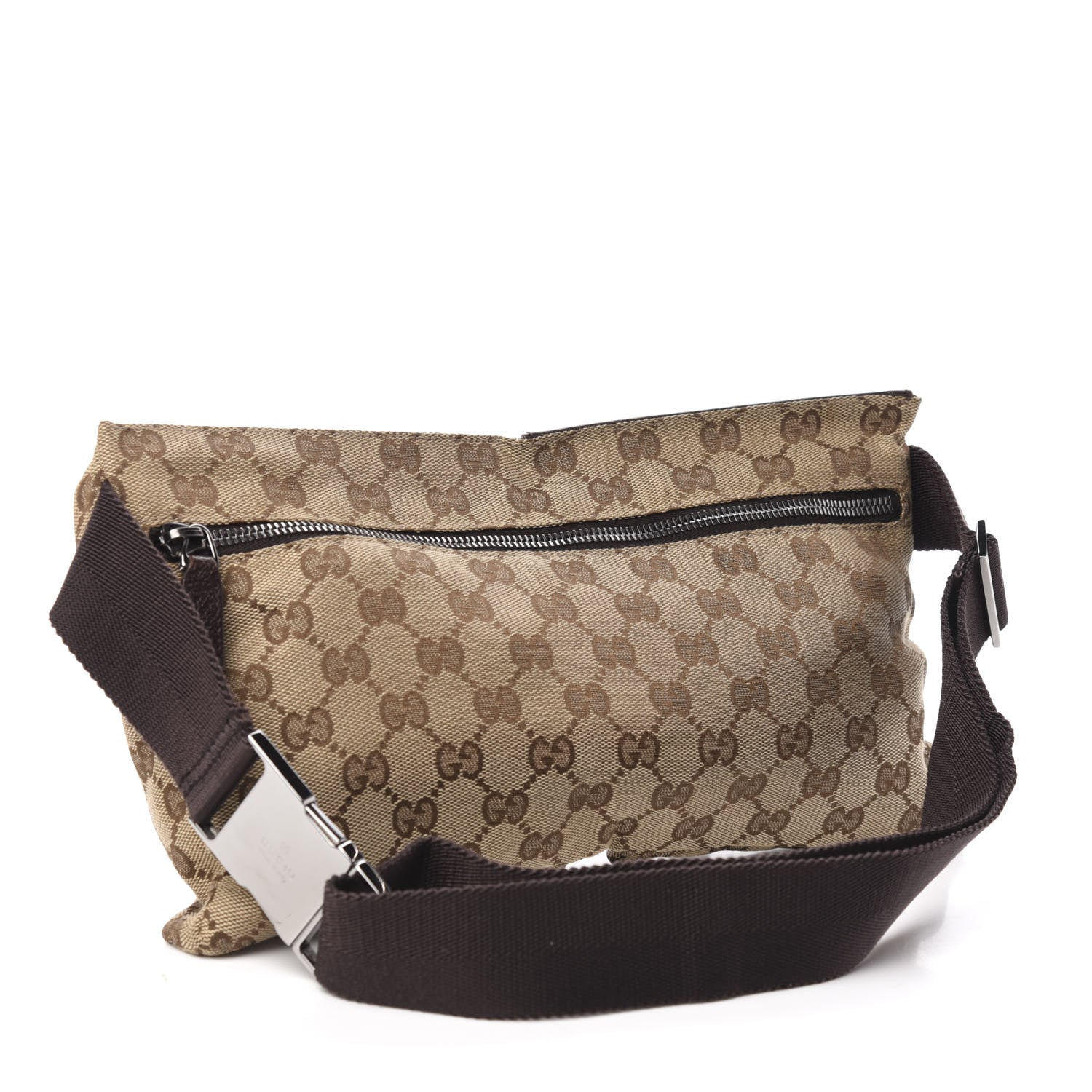 Gucci GG Monogram Double Pocket Belt Bag Dark Brown 3 of 11