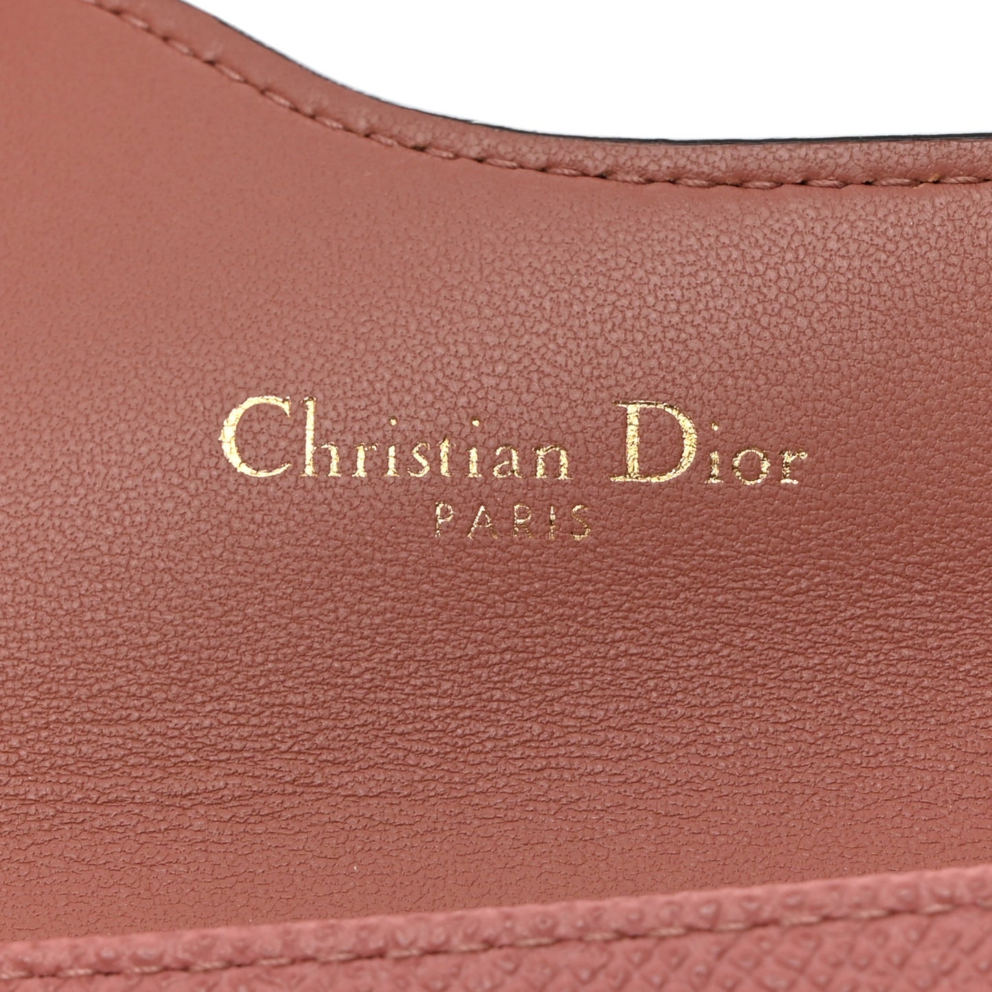 Grained Calfskin Saddle Card Holder Blush