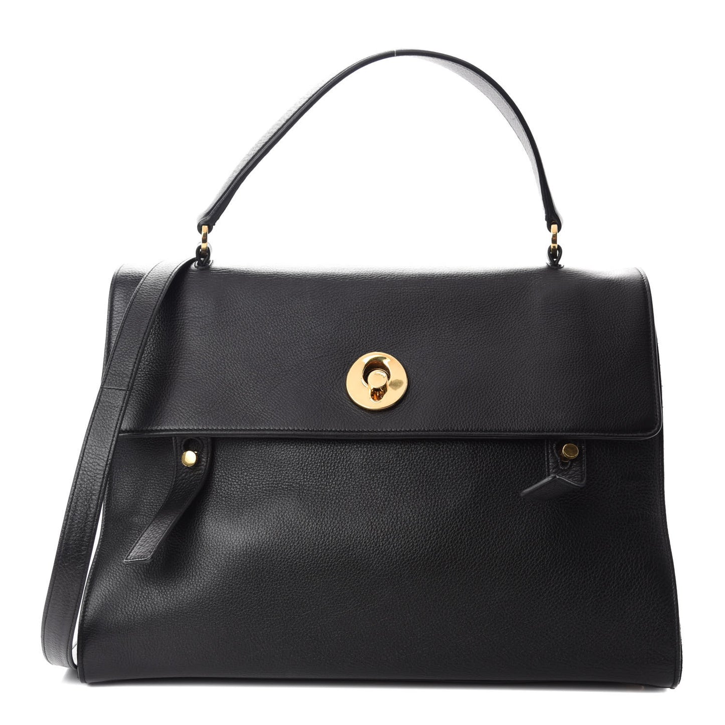 Calfskin Suede Large Muse Two Black