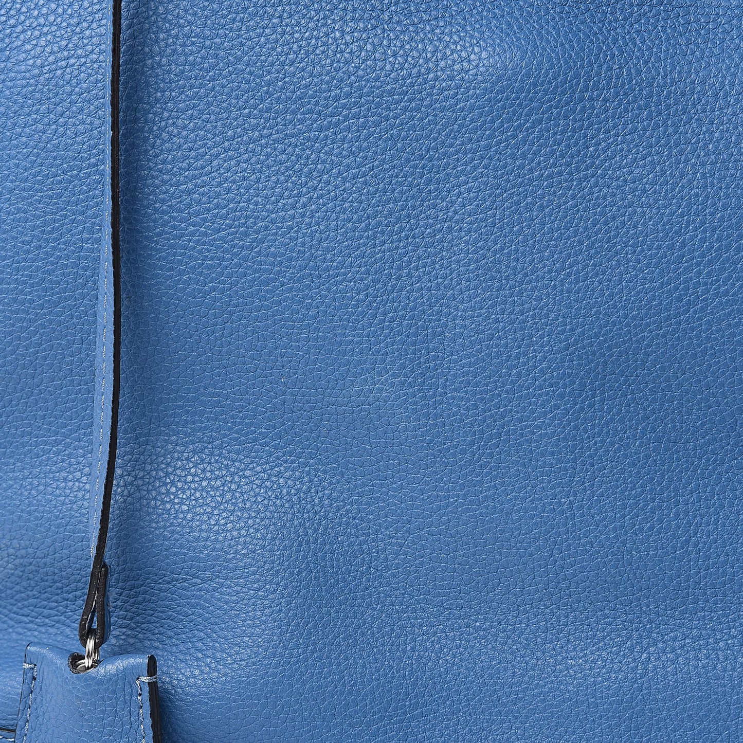 Pebbled Calfskin Skull Padlock Tote Blue