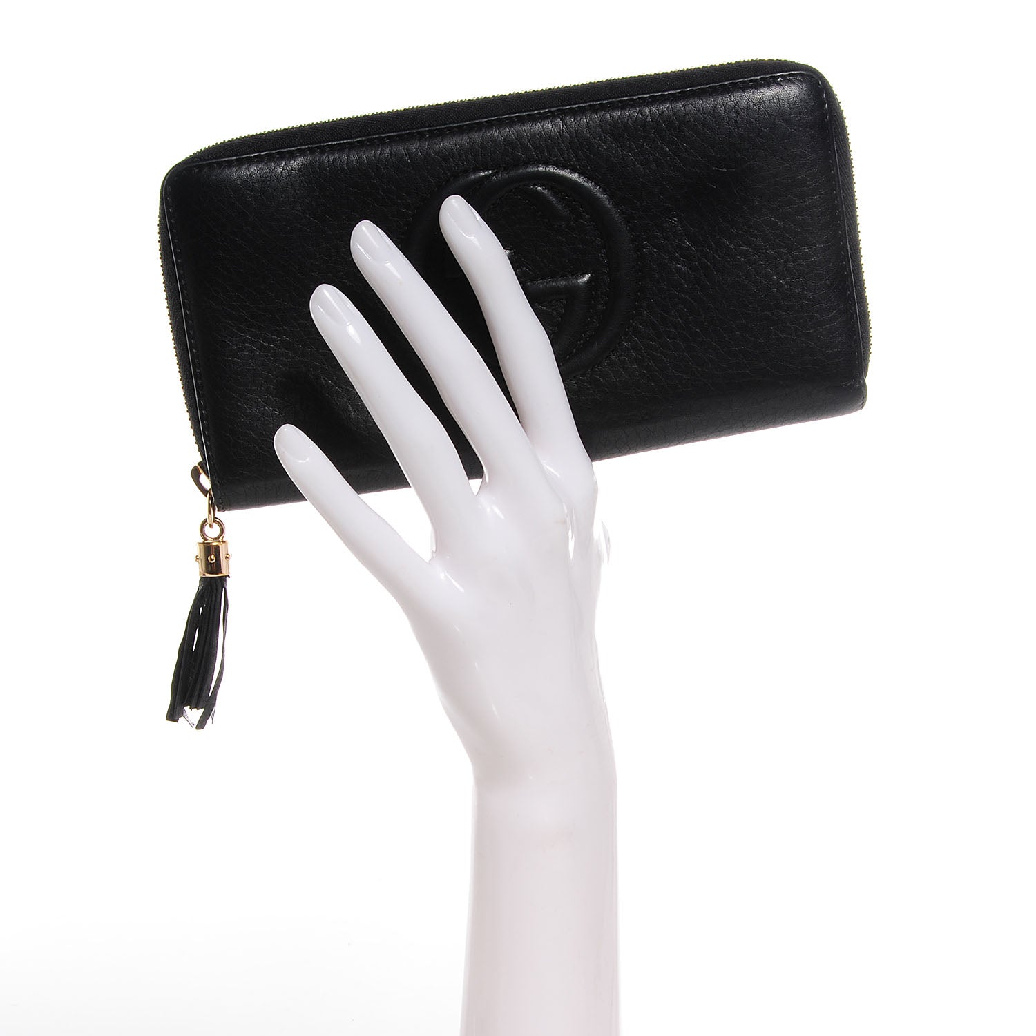 Gucci Pebbled Calfskin Soho Zip Around Wallet Black 2 of 7
