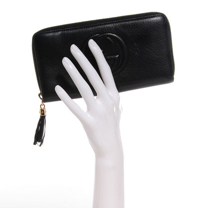 Gucci Pebbled Calfskin Soho Zip Around Wallet Black 2 of 7