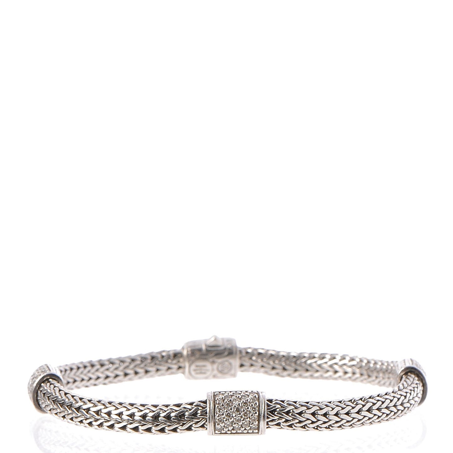 Sterling Silver Diamond Classic Chain Station Bracelet