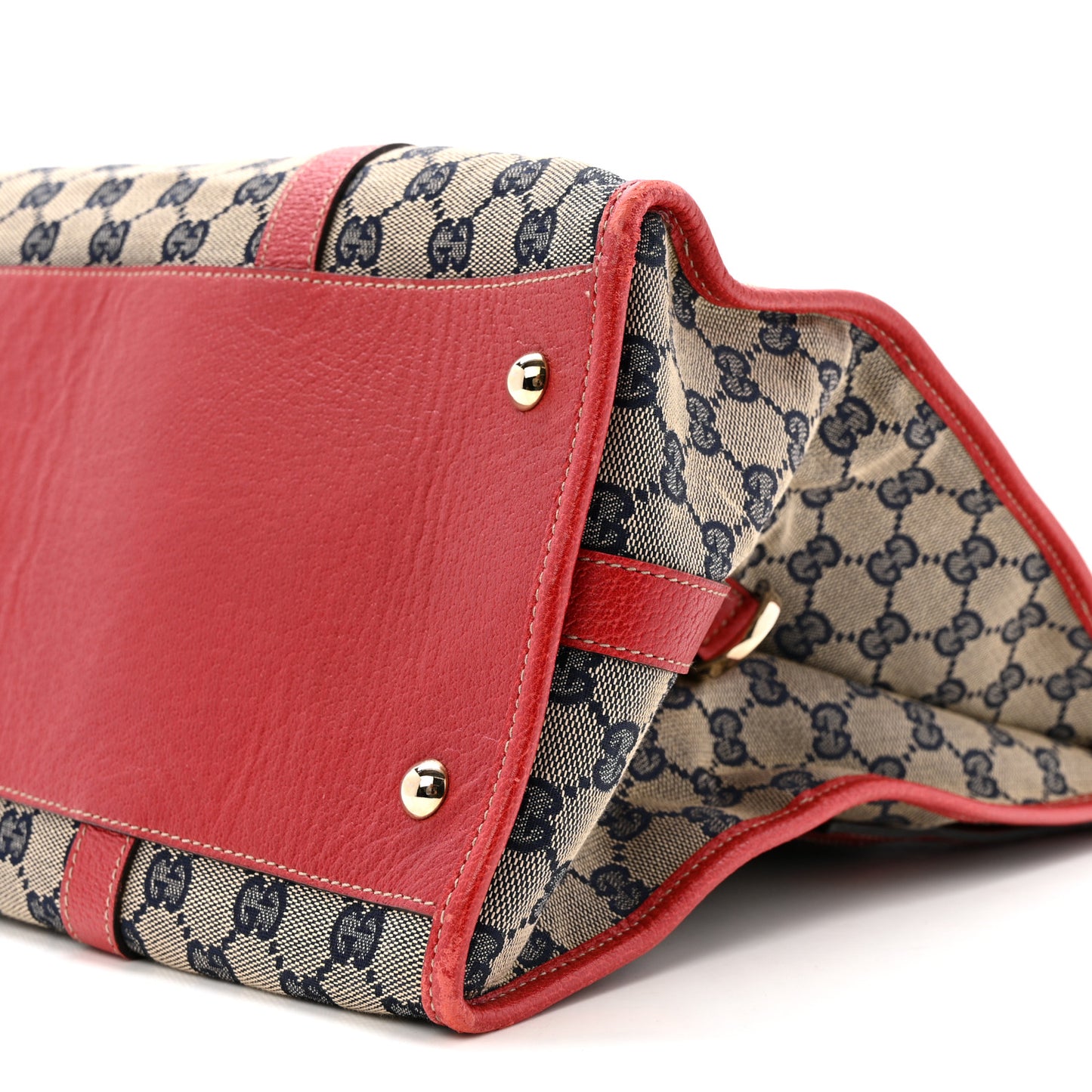 Monogram Work Tote Navy Red