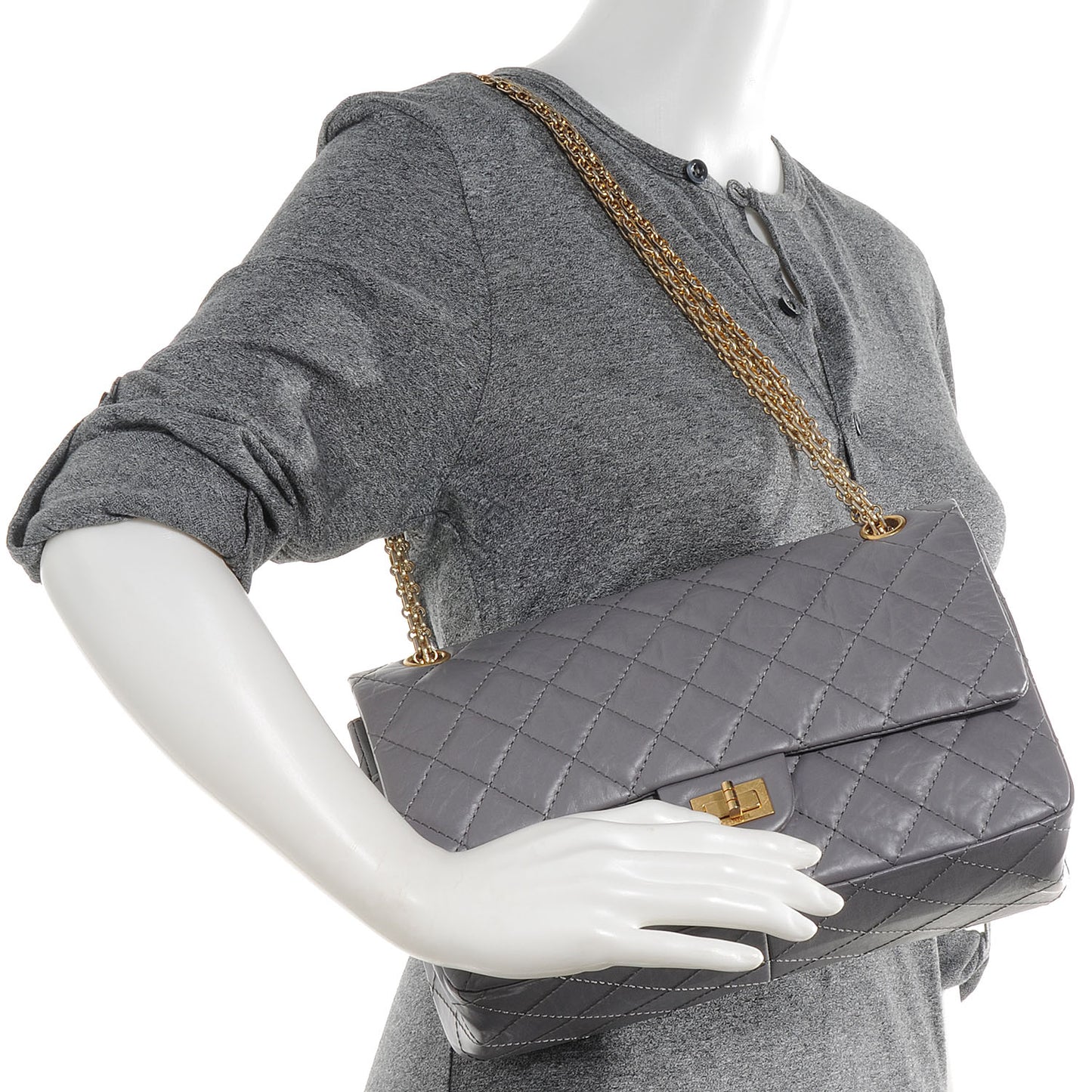 Aged Calfskin 2.55 Reissue 226 Flap Grey