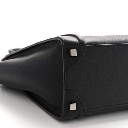 Celine Drummed Calfskin Micro Luggage Black 8 of 10