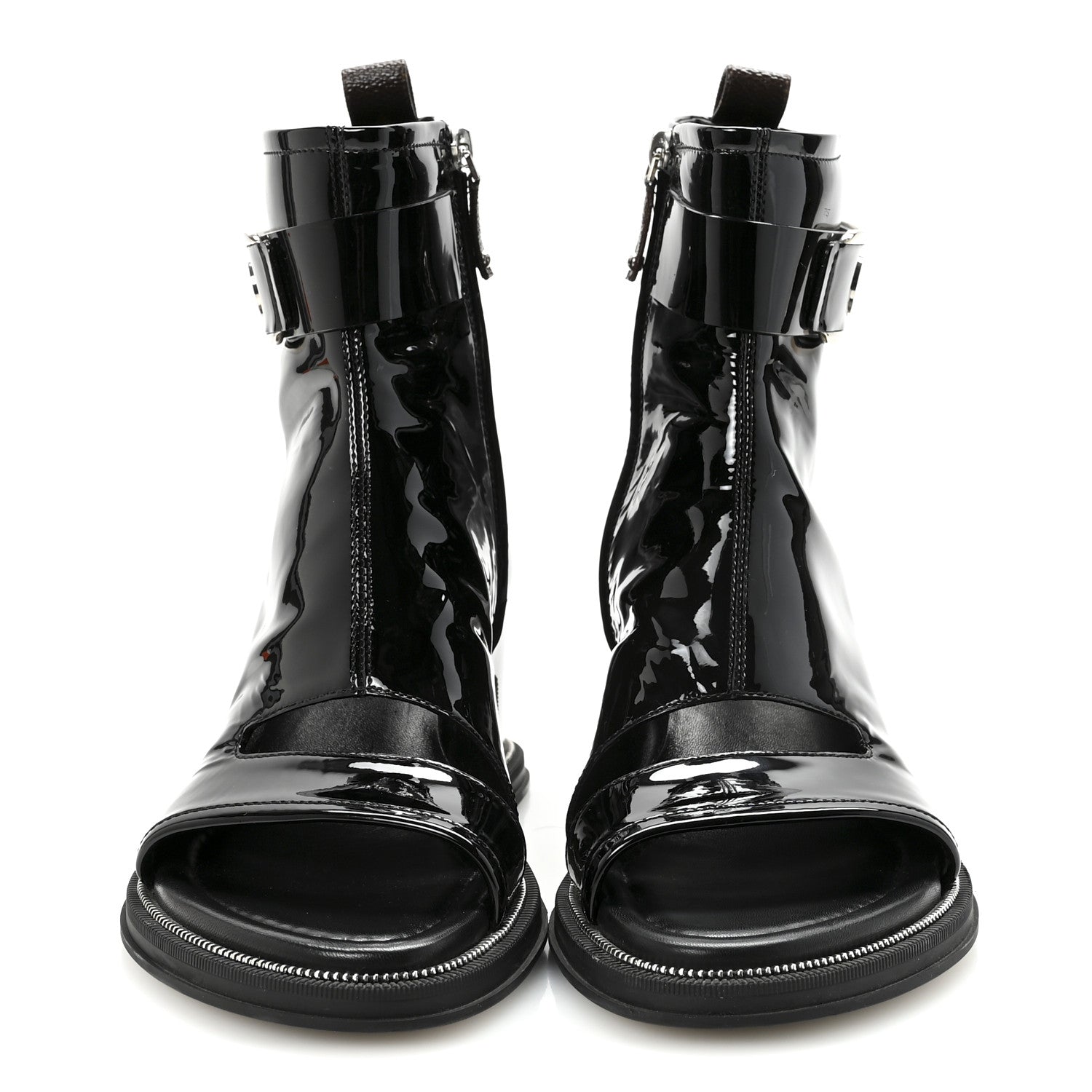 Louis Vuitton Patent Calfskin Moonlight Boots 39 Black 3 of 9