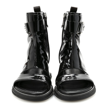 Louis Vuitton Patent Calfskin Moonlight Boots 39 Black 3 of 9