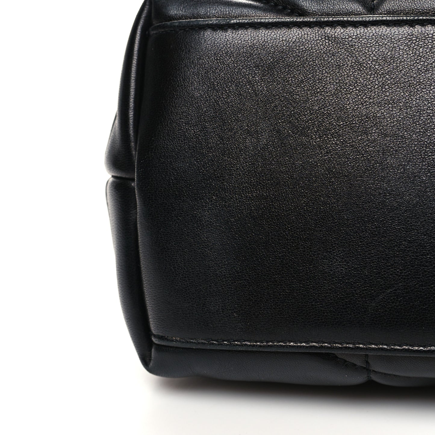 Lambskin Quilted Small Loulou Puffer Monogram Chain Satchel Black