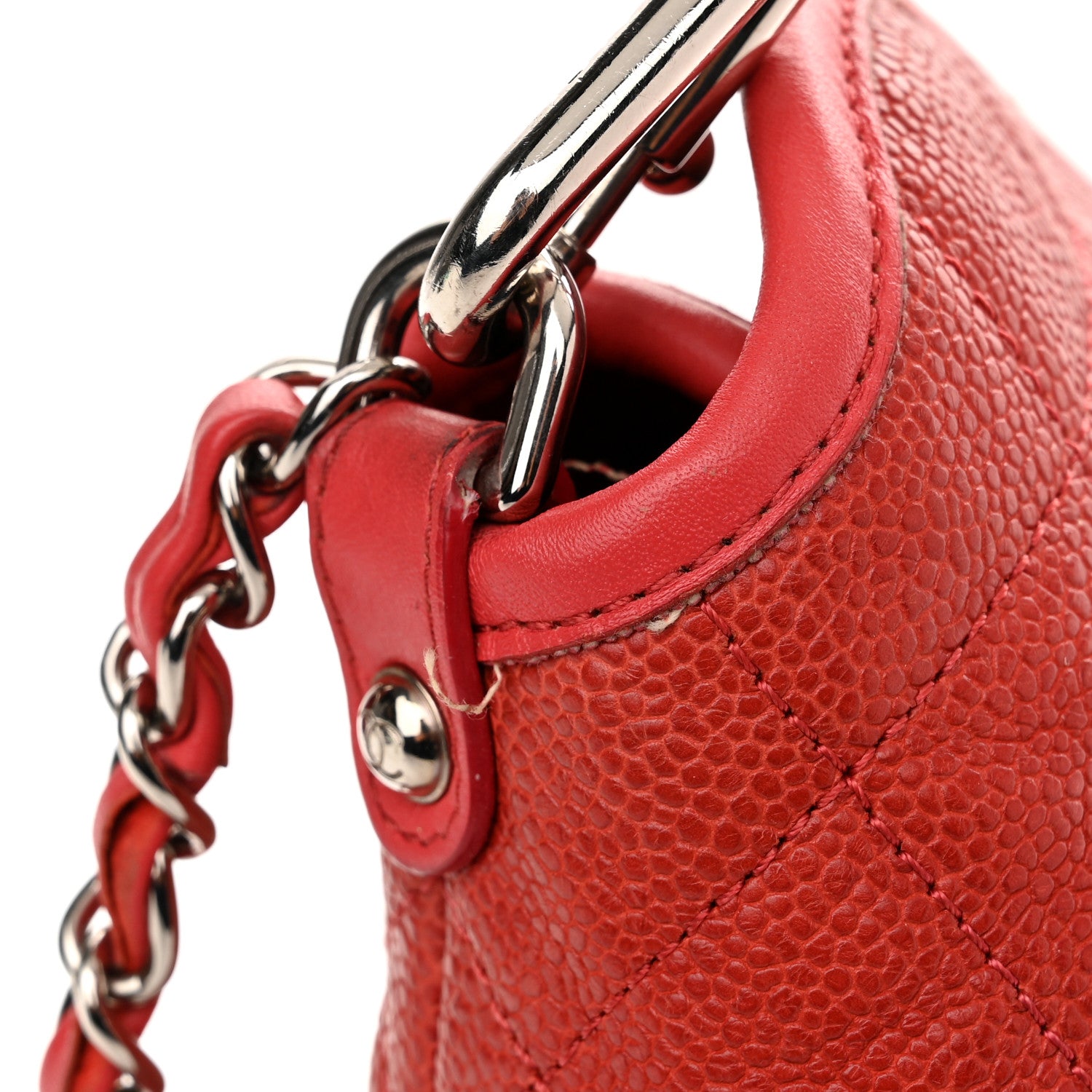 Chanel Caviar Quilted French Riviera Hobo Rouge 16 of 17