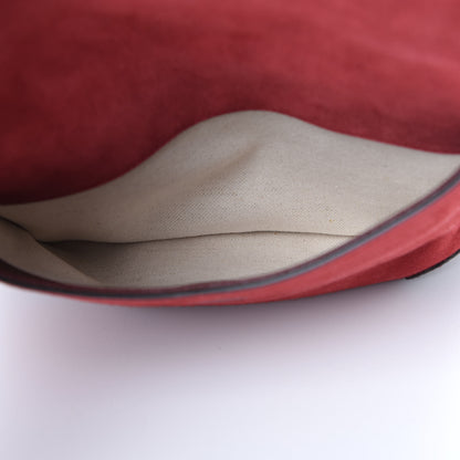 Gucci Suede Web Small Neo Vintage Double Flap Messenger Bag Romantic Cherry Chardonnay 6 of 15