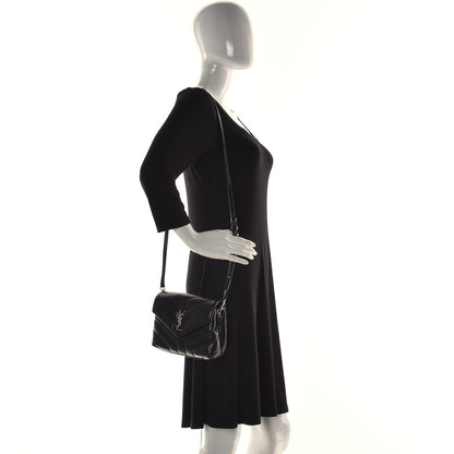Saint Laurent Calfskin Y Quilted Monogram Toy Loulou Crossbody Bag Black 6 of 14