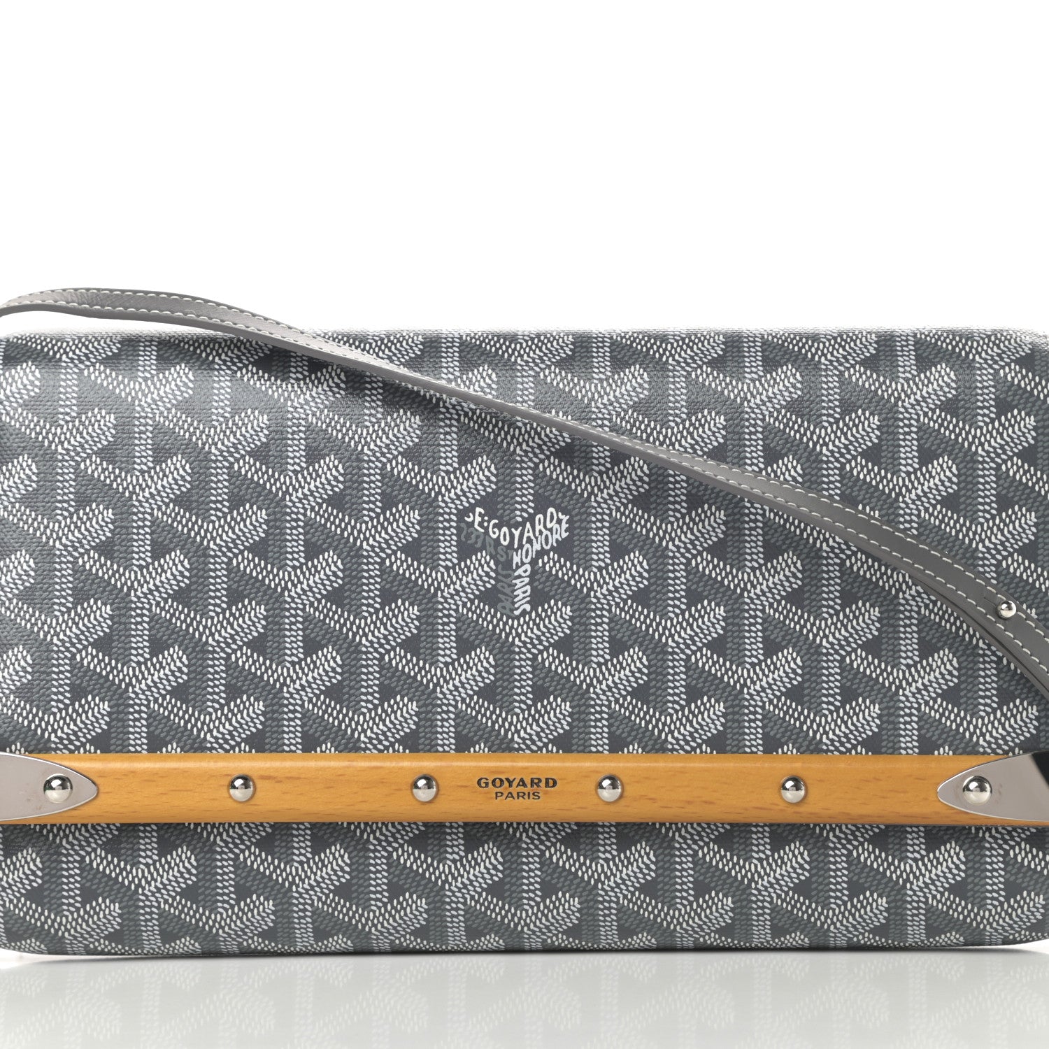 Goyard Goyardine Monte Carlo Bois Clutch With Strap Gray 7 of 10
