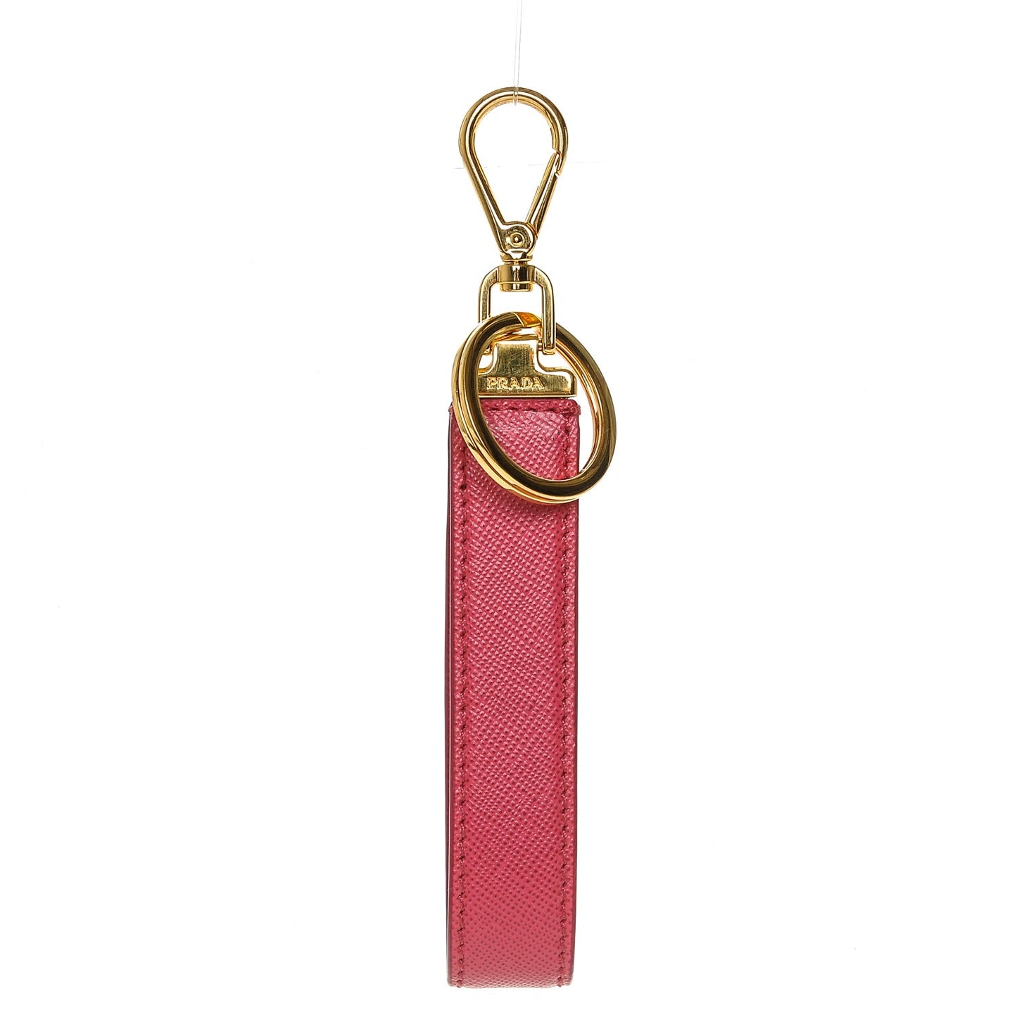 Saffiano Keychain Red