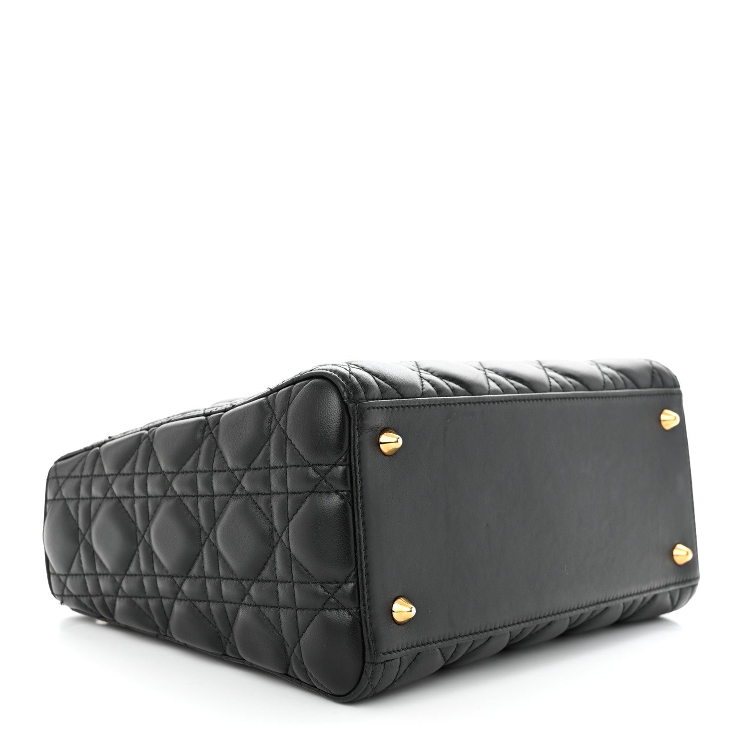 Christian Dior Lambskin Cannage Medium Lady Dior Black 4 of 11