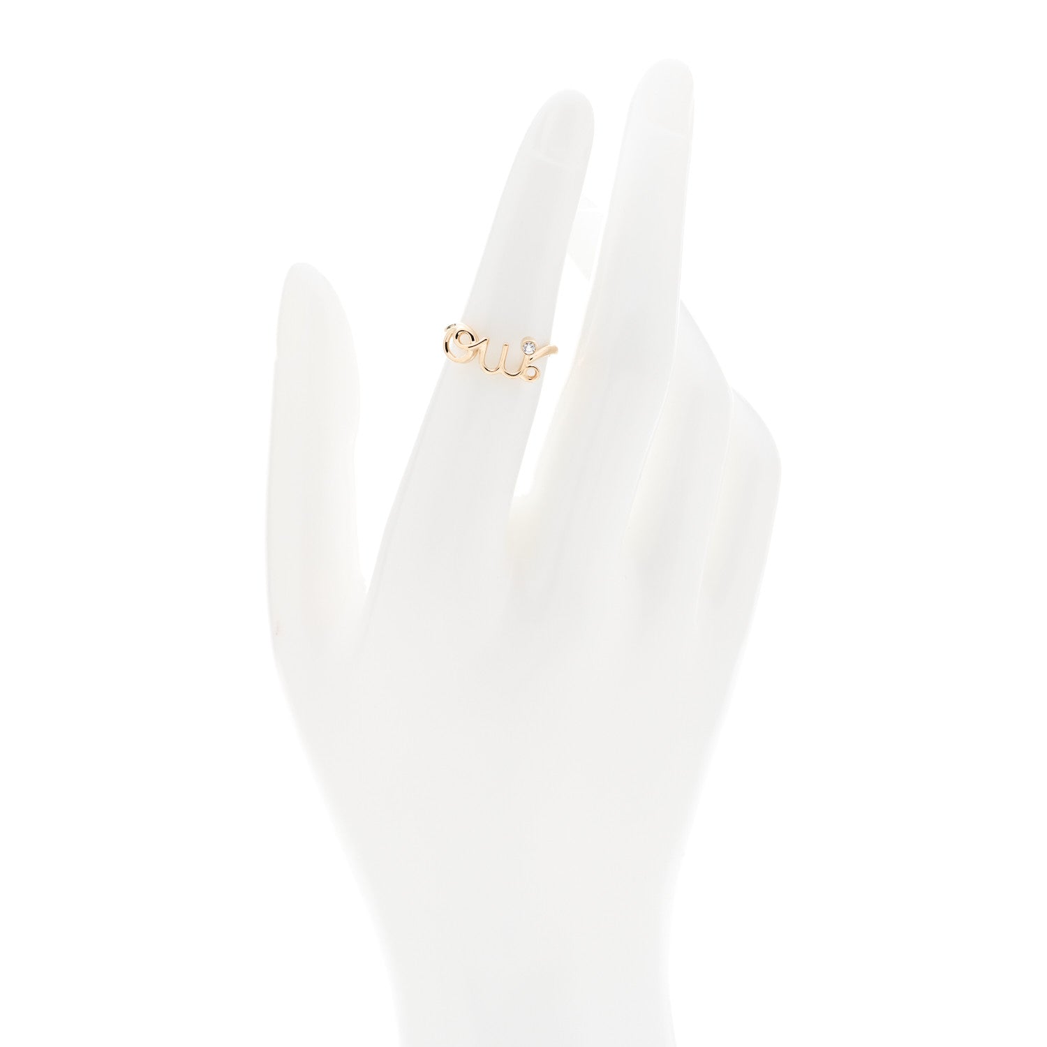 Christian Dior 18K Yellow Gold Diamond Oui Ring 50 5.25 2 of 5