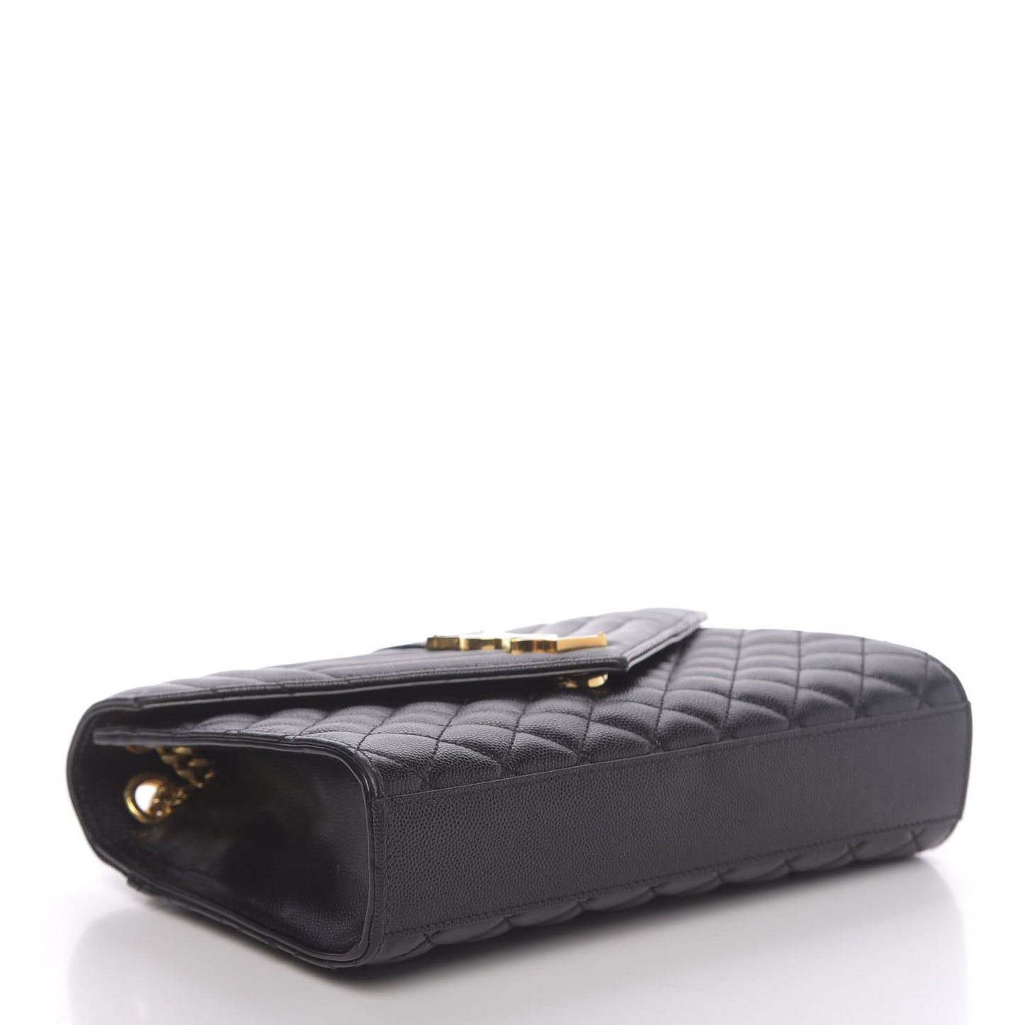 Grain De Poudre Textured Mixed Matelasse Triquilt Medium Monogram Satchel Black