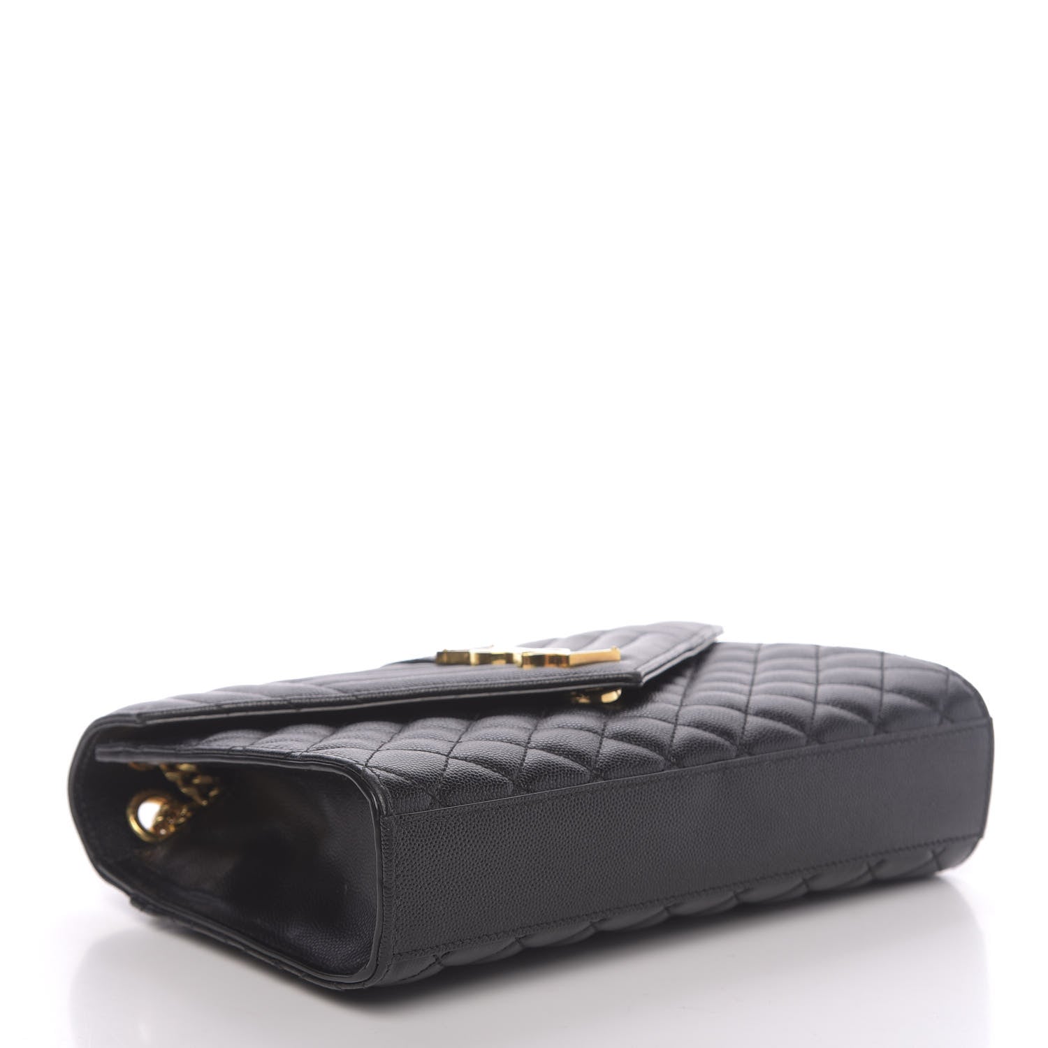 Saint Laurent Grain De Poudre Textured Mixed Matelasse Triquilt Medium Monogram Satchel Black 4 of 9