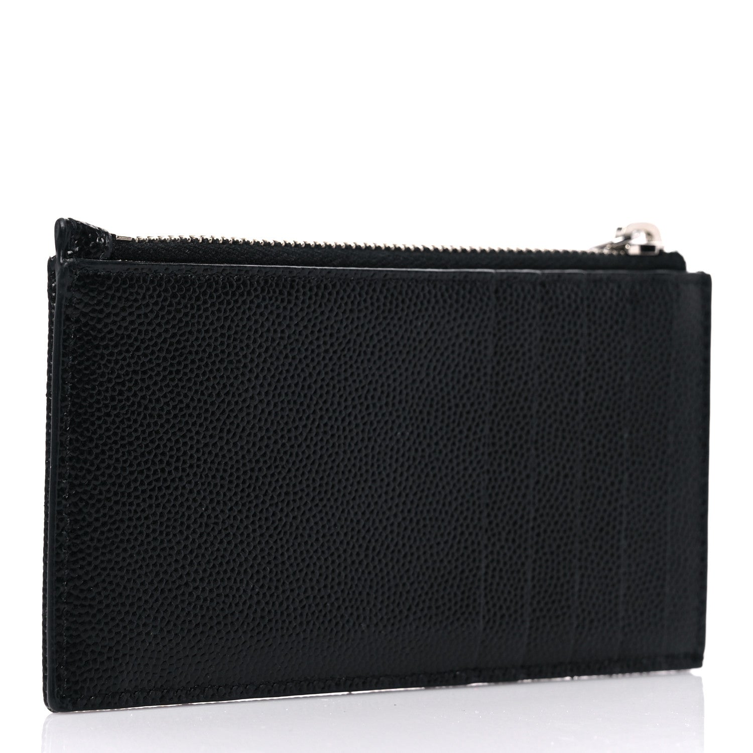 Saint Laurent Monogram Grain de Poudre 5 Fragments Zip Pouch Card Holder Black 3 of 11