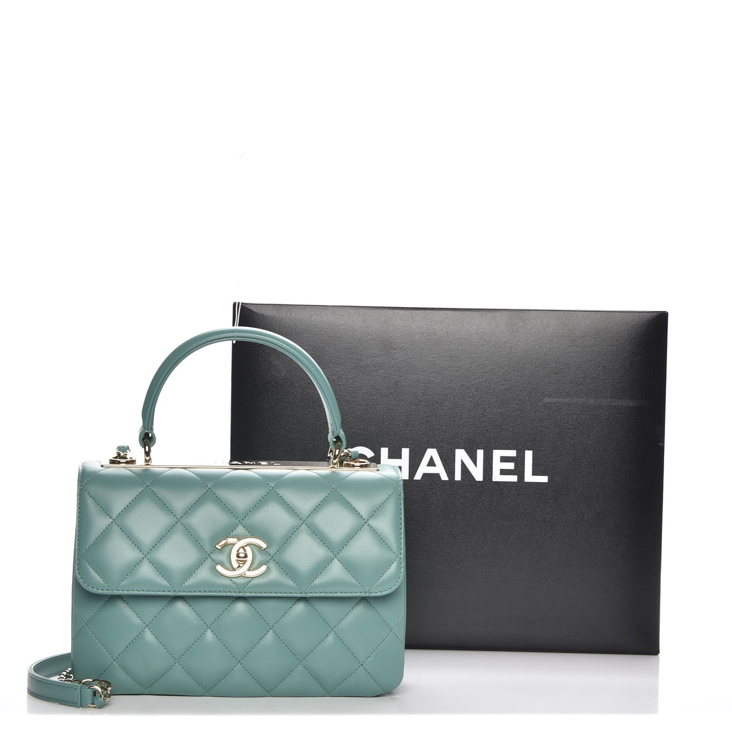 Chanel Lambskin Quilted Small Trendy CC Flap Dual Handle Bag Light Green 10 of 10