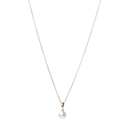 Mikimoto 18K Yellow Gold Akoya Pearl 6.5-7mm Drop Pendant Necklace 1 of 8