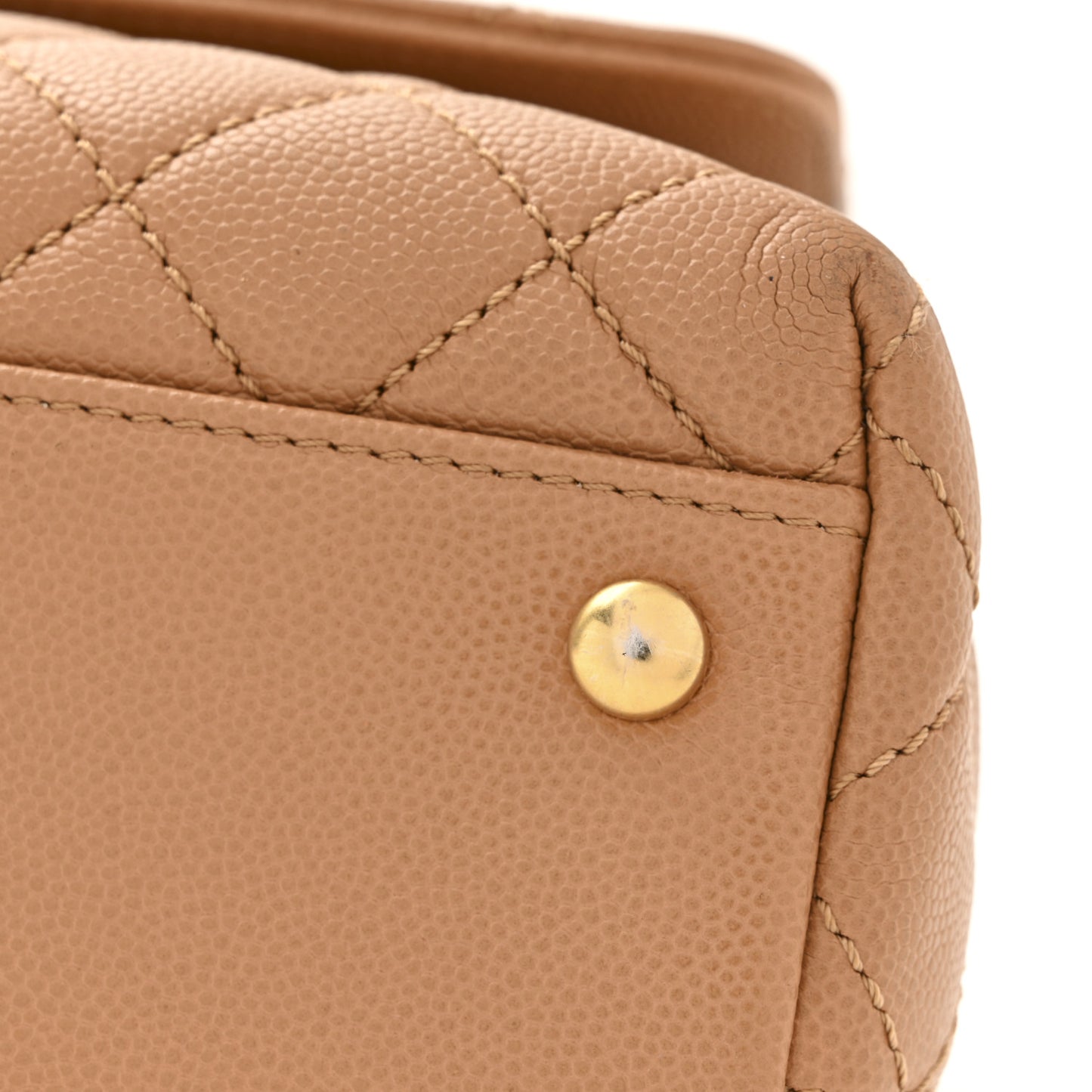 Caviar Quilted Small Coco Chain Handle Flap Brown