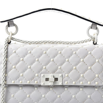 Valentino Garavani Lambskin Medium Free Rockstud Spike Shoulder Bag Optic White 6 of 13