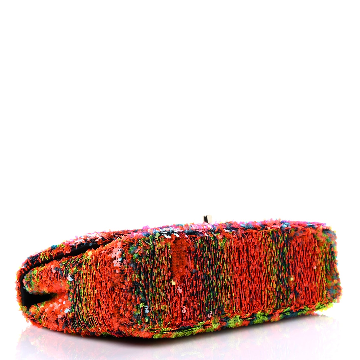 Sequin Logo Single Flap Orange Turquoise Pink