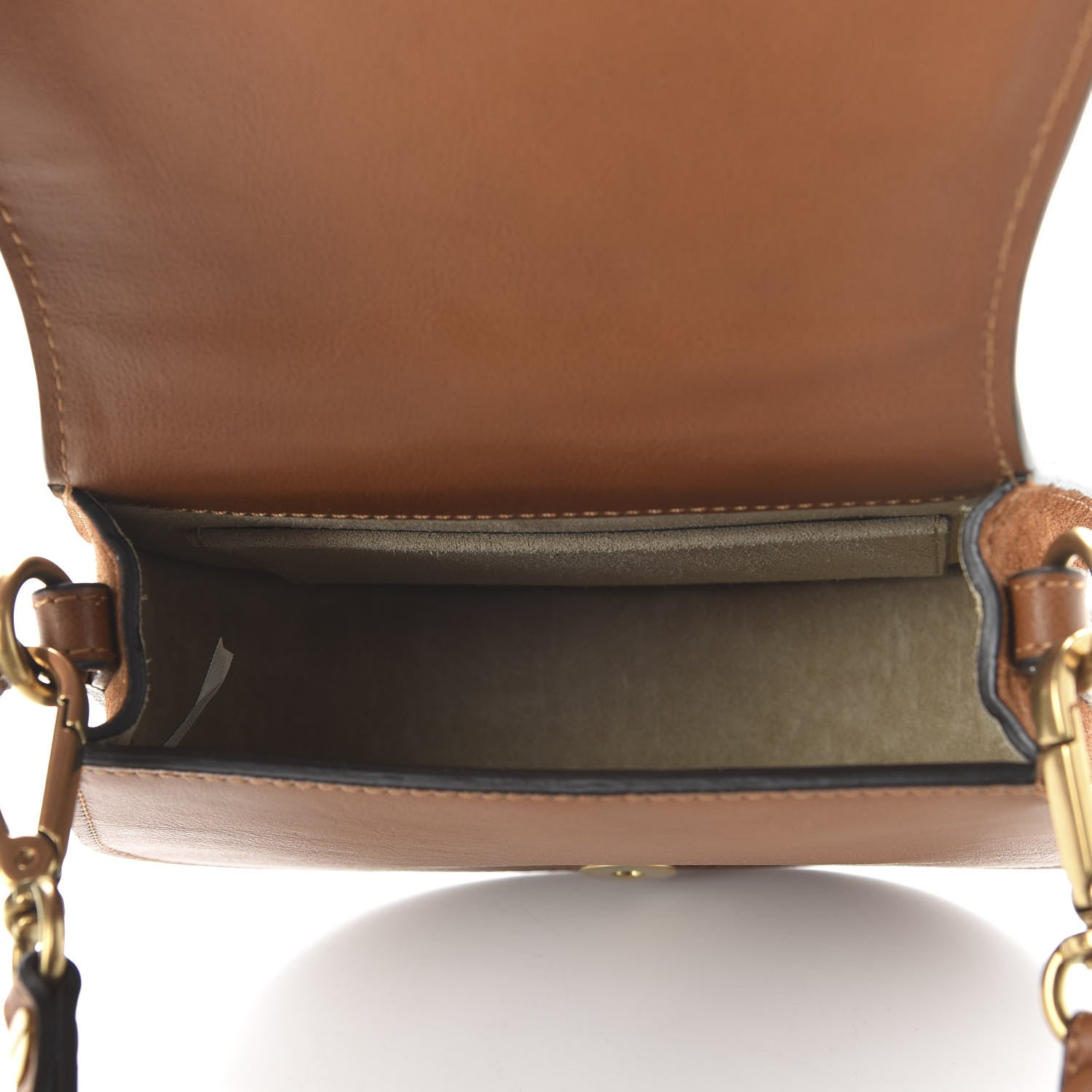 Chloe Calfskin Suede Small Nile Bracelet Bag Caramel 5 of 10