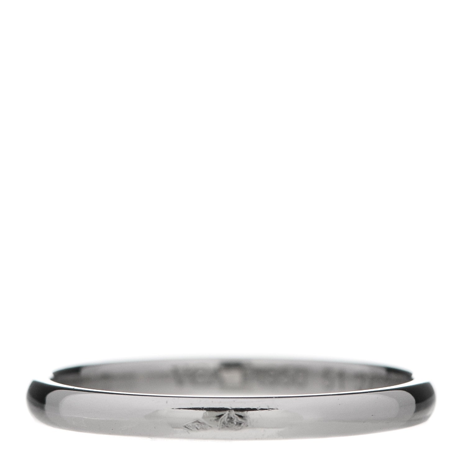 Van Cleef & Arpels Platinum Tapered 2mm Wedding Band Ring 51 5.75 3 of 5
