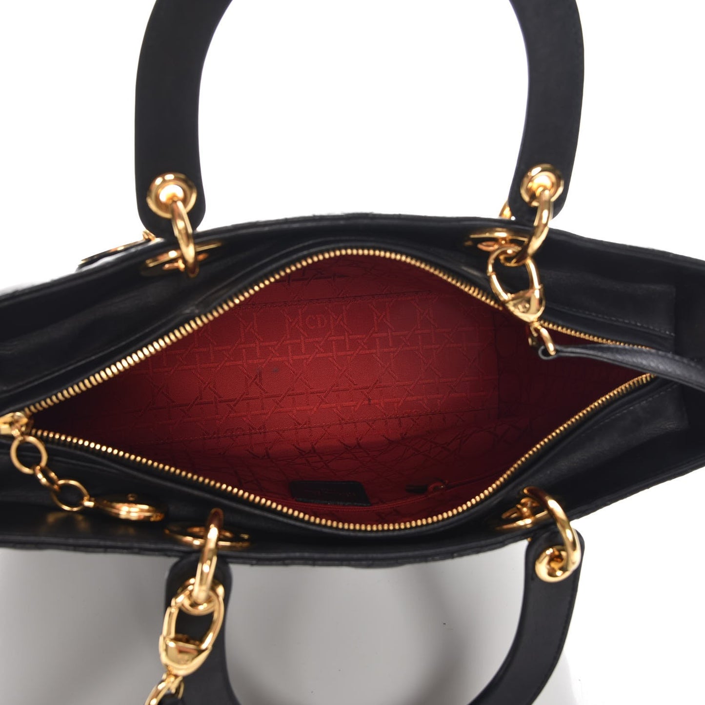 Lambskin Cannage Large Lady Dior Black