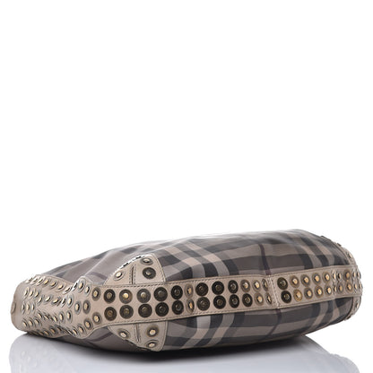 Burberry Smoked Check Studded Hobo Stone 5 of 13
