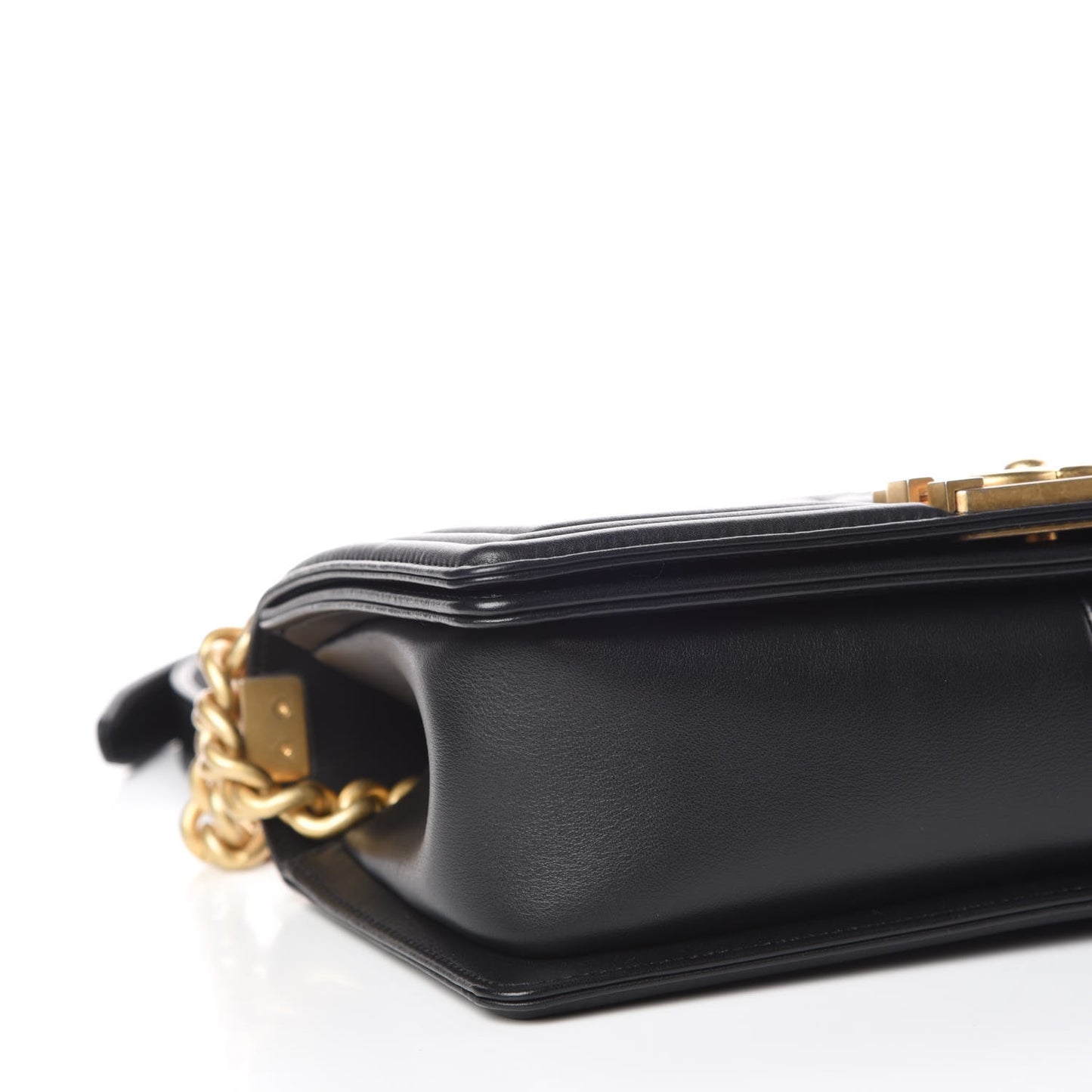 Lambskin Quilted Medium Boy Flap Black