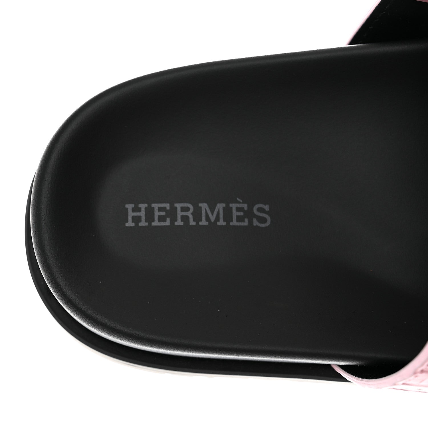 Hermes Matte Alligator Womens Chypre Sandals 36.5 Pink 7 of 9