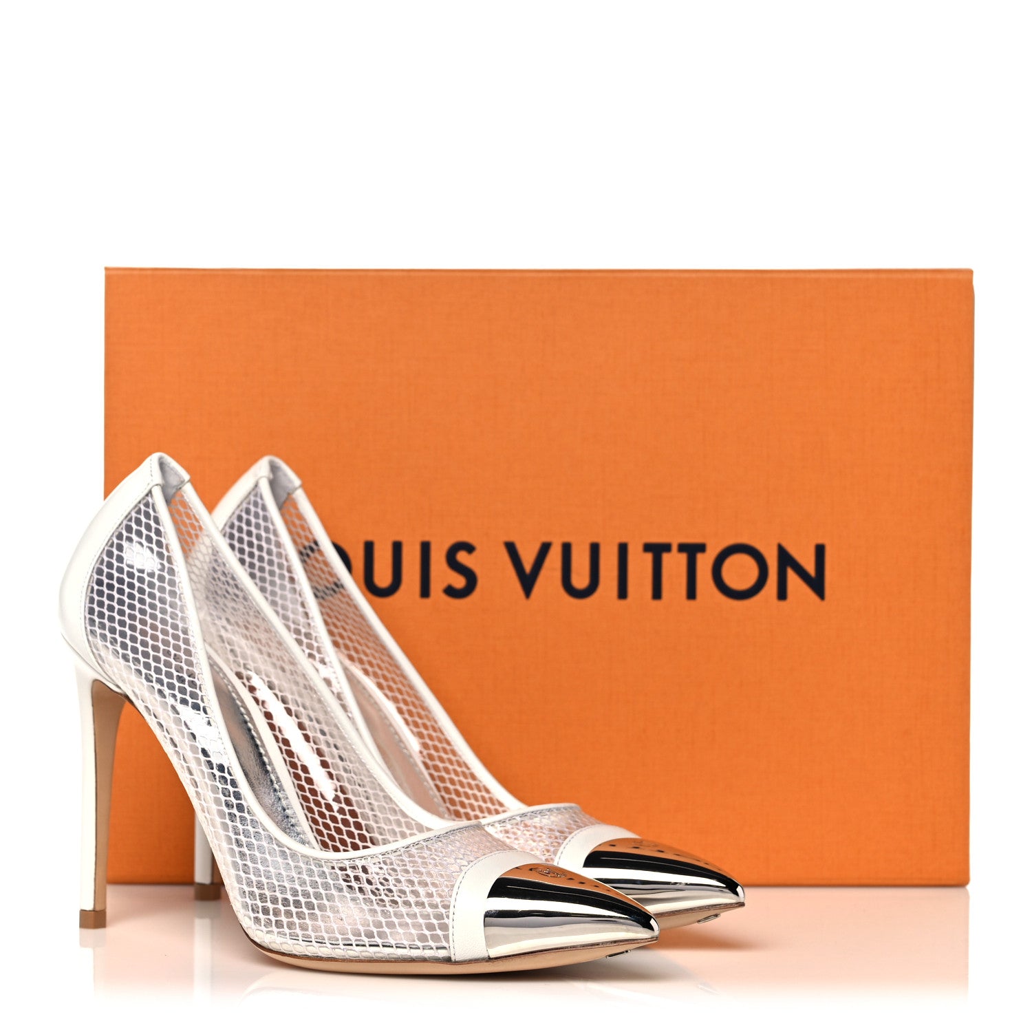 Louis Vuitton Calfskin Mesh PVC Urban Twist Pumps 36 White 8 of 8