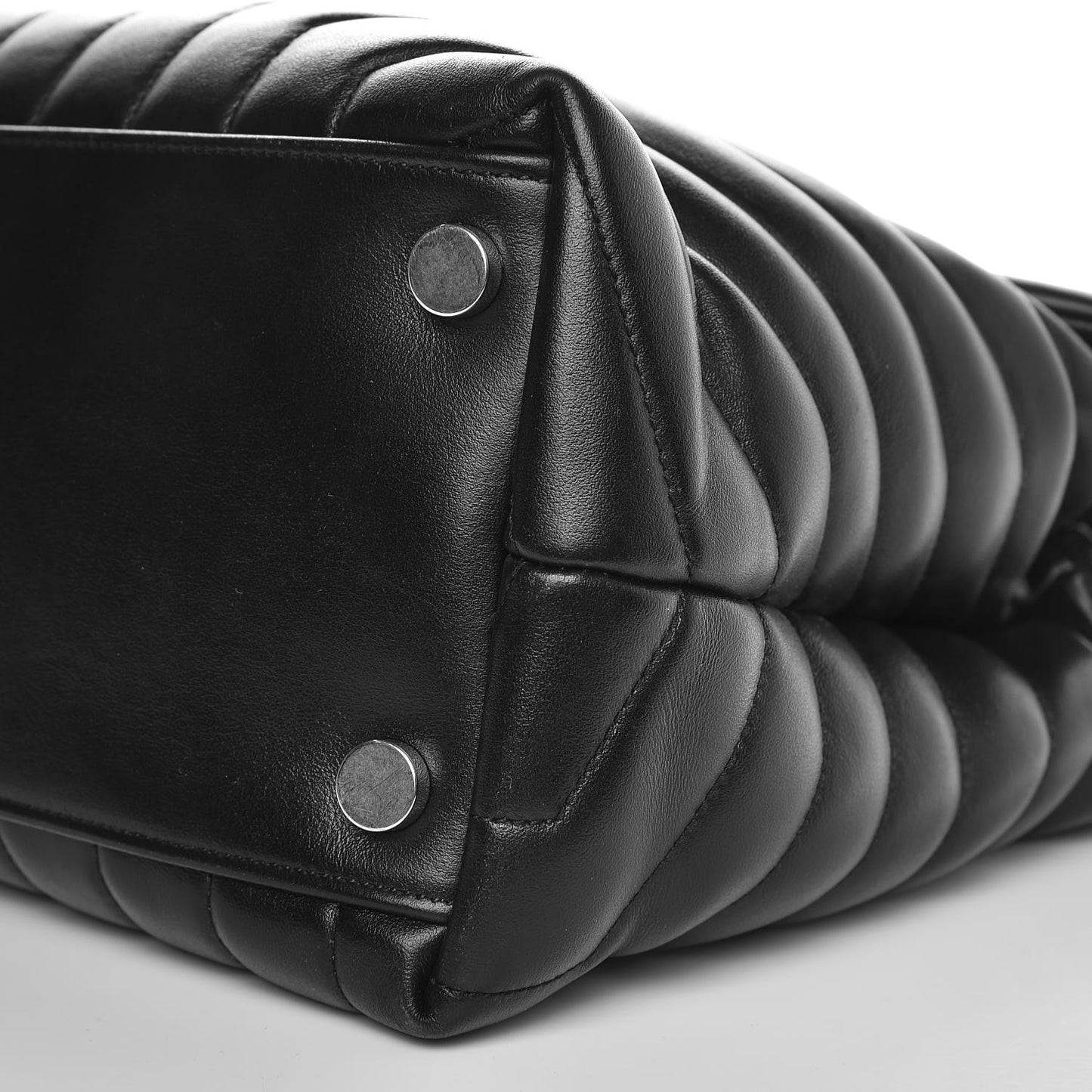 Calfskin Y Quilted Monogram Large Loulou Chain Satchel Black