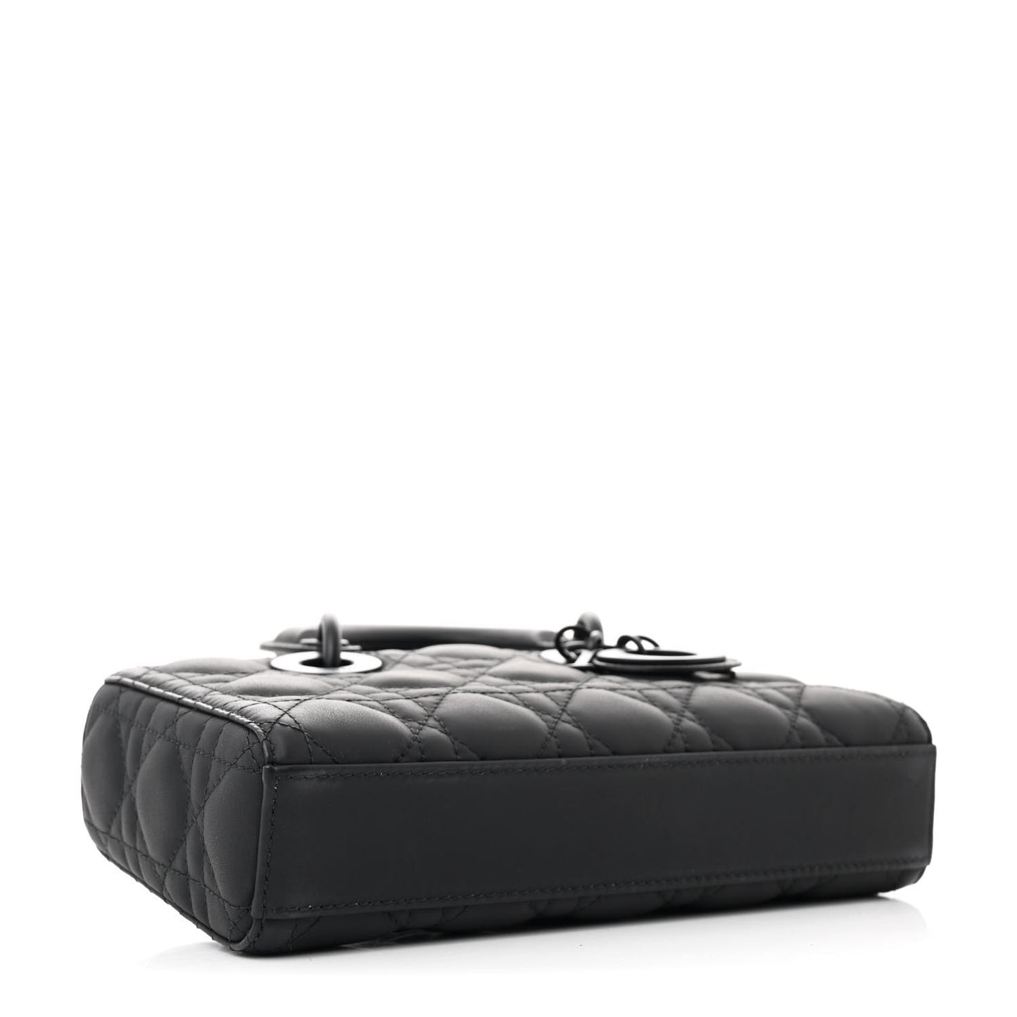 Ultra Matte Calfskin Cannage Medium Lady D-Joy Black