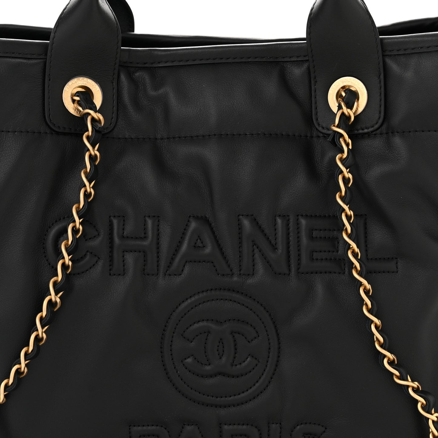 Calfskin Small Deauville Tote Black