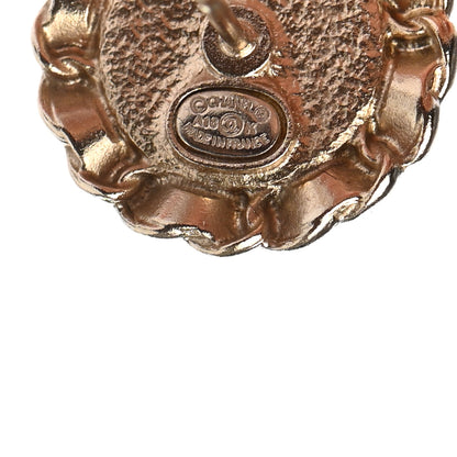 Chanel Metal Enamel CC Chain Turnlock Earrings Gold Black 4 of 5