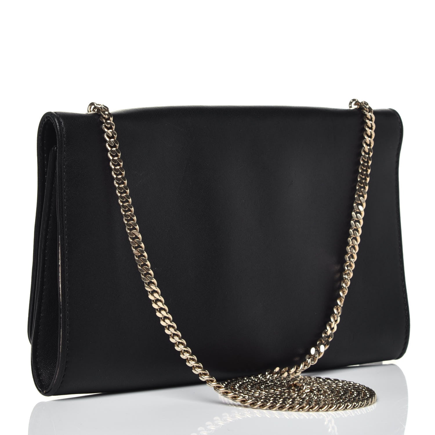 Chloe Lambskin Bow Wallet On Chain Black 3 of 9