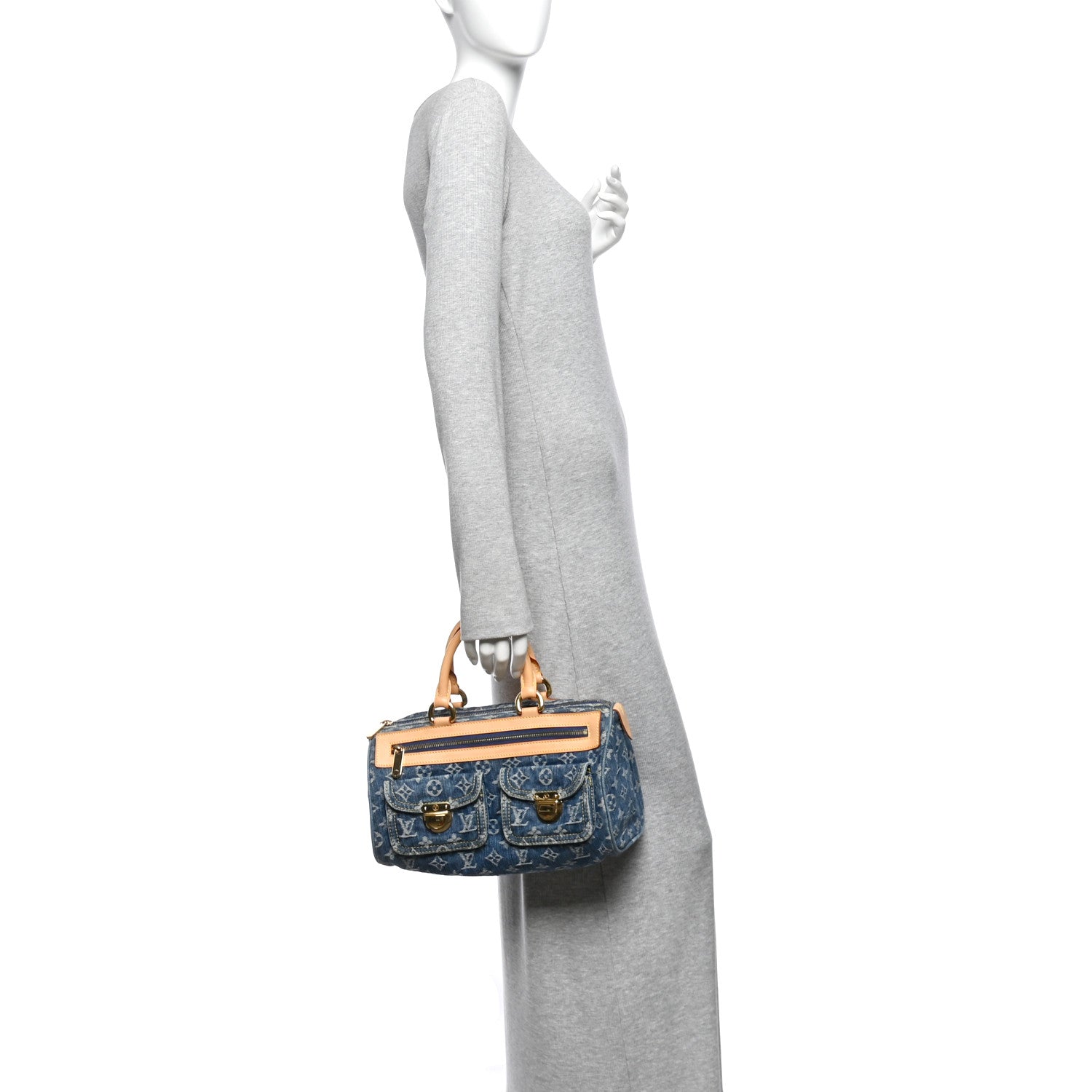 Louis Vuitton Monogram Denim Neo Speedy Blue 2 of 9