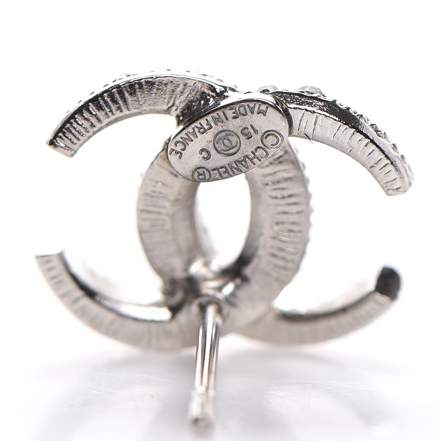 Crystal CC Moon Earrings Silver